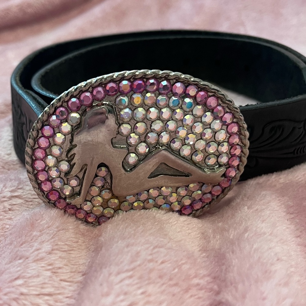 Bebe Black Leather Belt